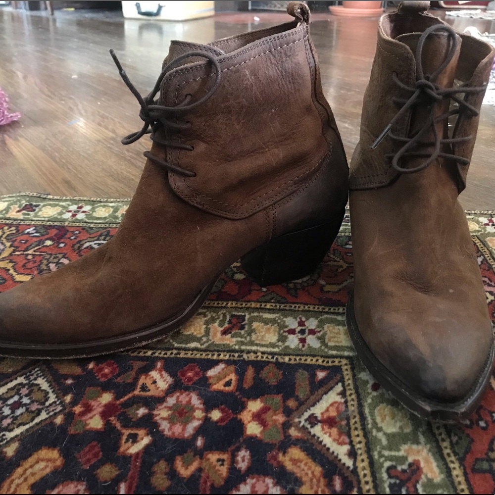 Frye lace up booties
